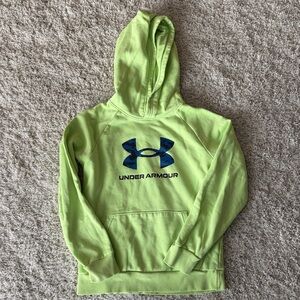 Under Armour Youth Neon Green Hoodie with Navy Logo